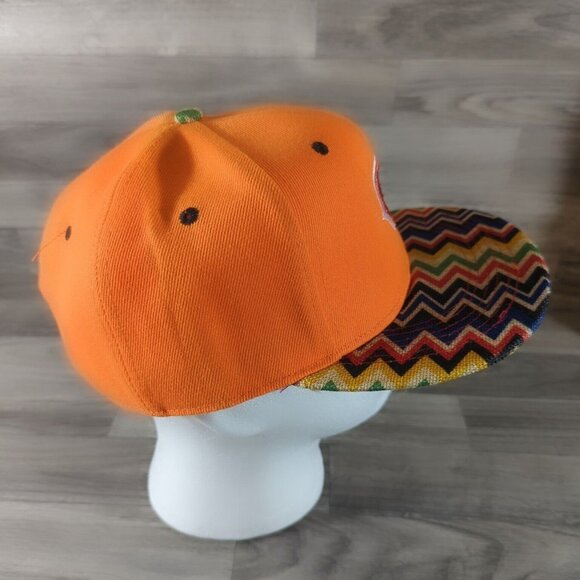 White Wolf Chicago Bears Adjustable Snapback Hat Orange Flat Bill Burlap - Picture 3 of 11